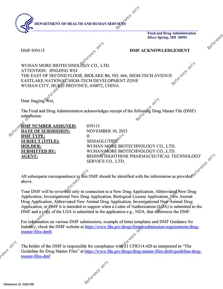 Semaglutide API DMF-039115